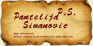 Pantelija Simanović vizit kartica